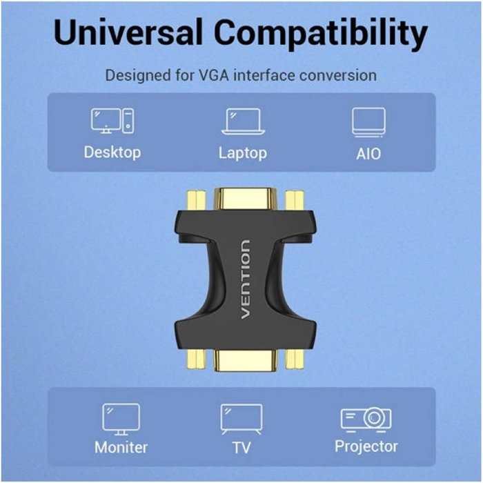 Vention Adaptador VGA hembra a VGA hembra DDGB0 Vention Adaptador VGA hembra a VGA hembra DDGB0